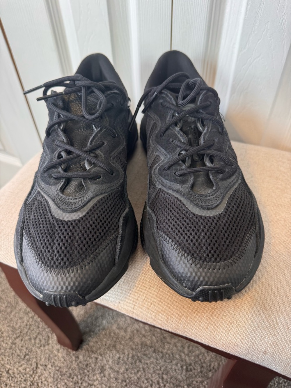 Mens Adidas Ozweego Core Black Sneakers US Sz 8 Mesh Upper Suede Lace Up - Picture 4 of 14